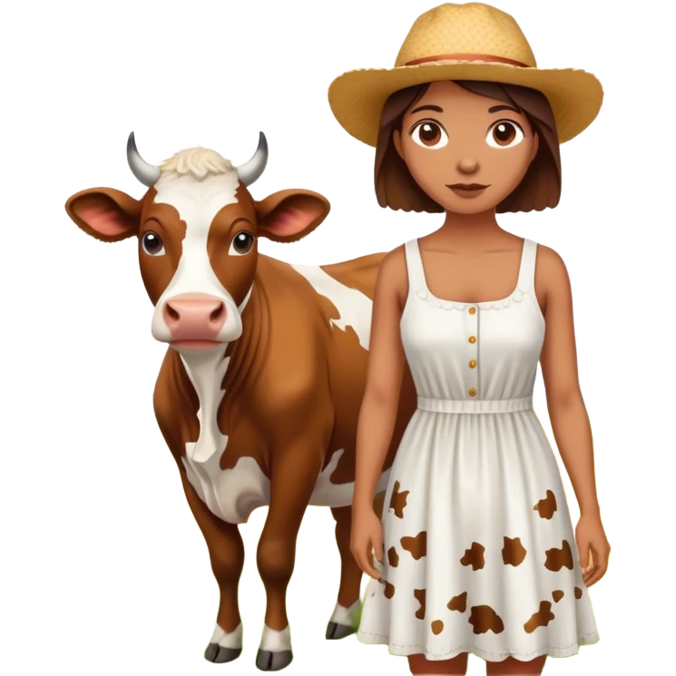 Mujer con una vaca  emoji
