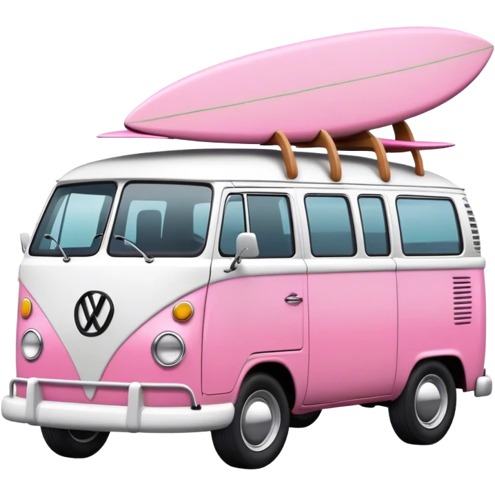 Bw pink van with surf table emoji