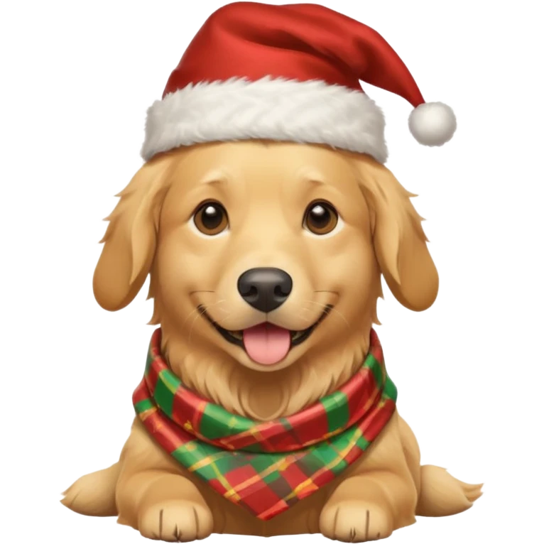 Dog in new yaer hat wrapped paper new yaer  emoji