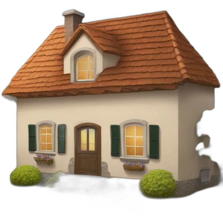 Chat sur une maison emoji