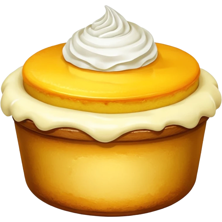 Soufflé with mango and cream emoji