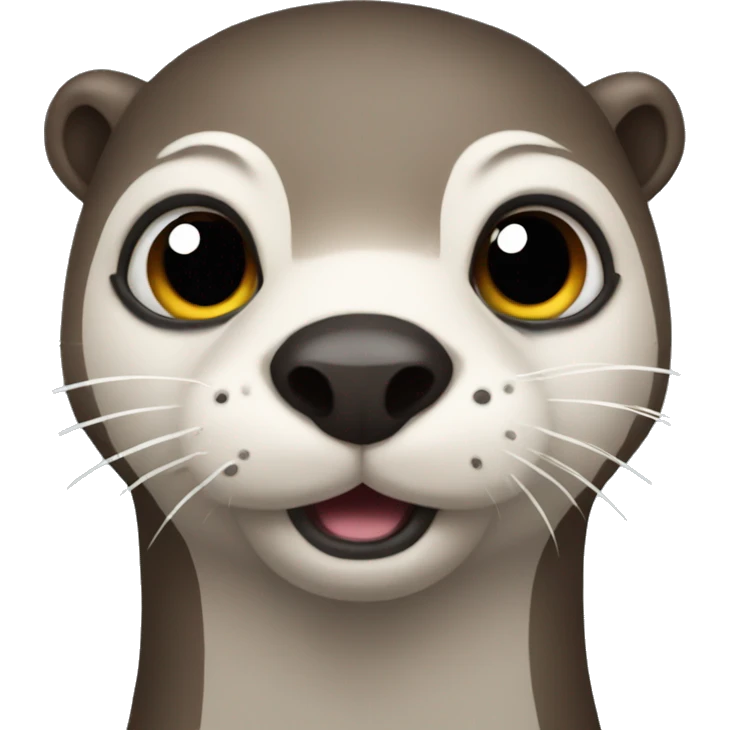 An otter with punk big eyes emoji