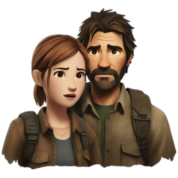 Ellie and Joel, the last of us emoji