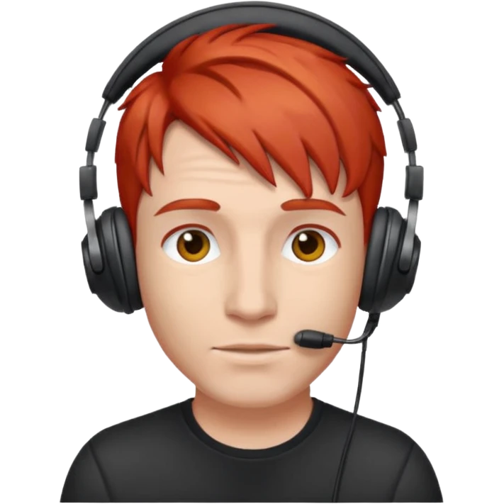 man red head with headphone emoji