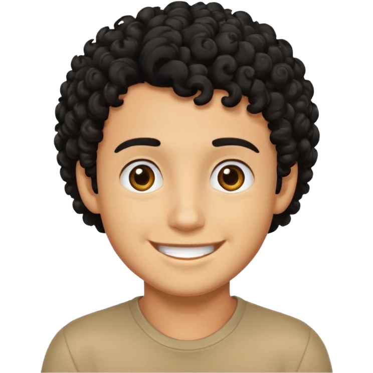 Tan  boy with black curly hair emoji