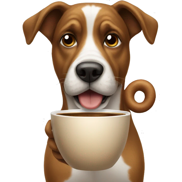 Dog with coffee emoji
