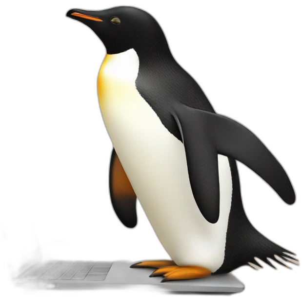 penguin at laptop emoji