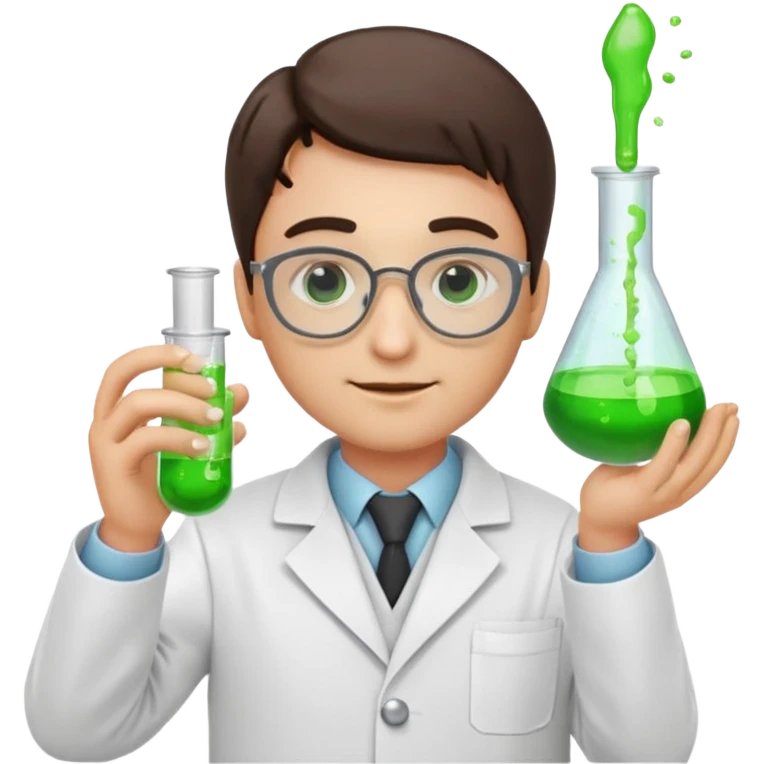 scientist emoji, lab coat, test tube emoji