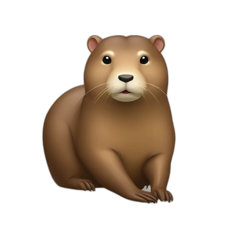 Loutre assis sur un capybara emoji
