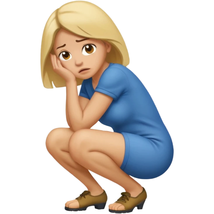 Woman squatting and pissing emoji