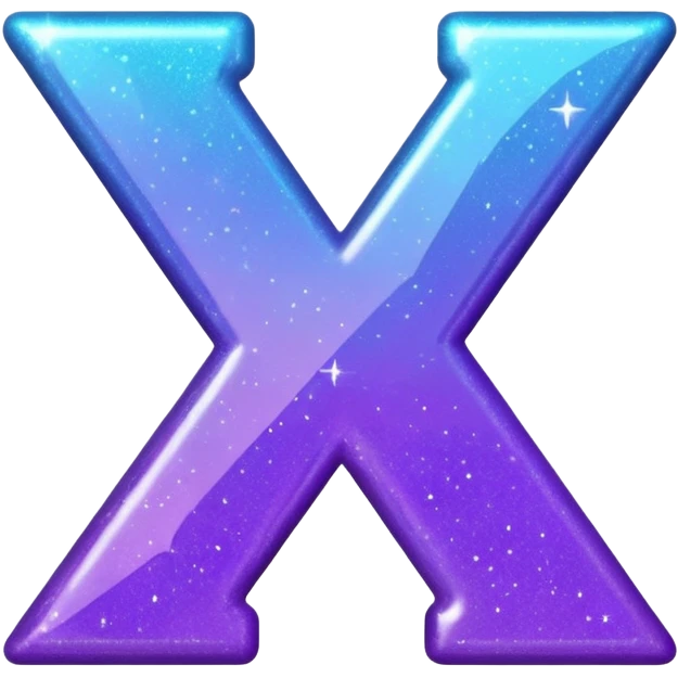 Glitter Purple and Cian plus symbol emoji