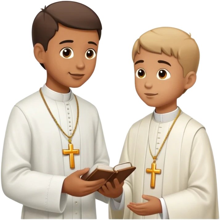 boy talking to priest emoji
