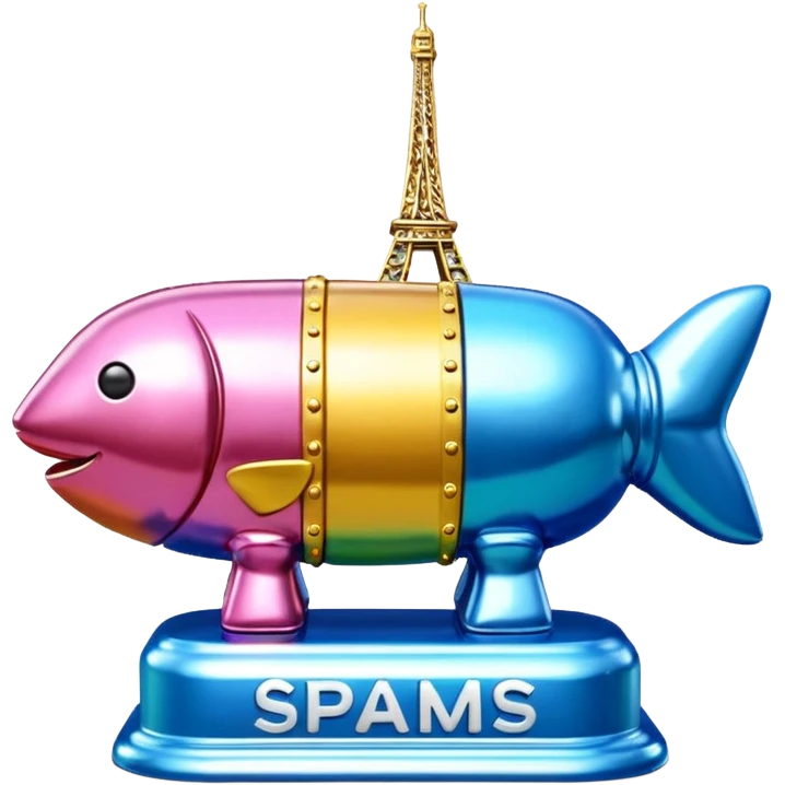  paris art city SPAM jeff koons style sculpture arty landscape  emoji