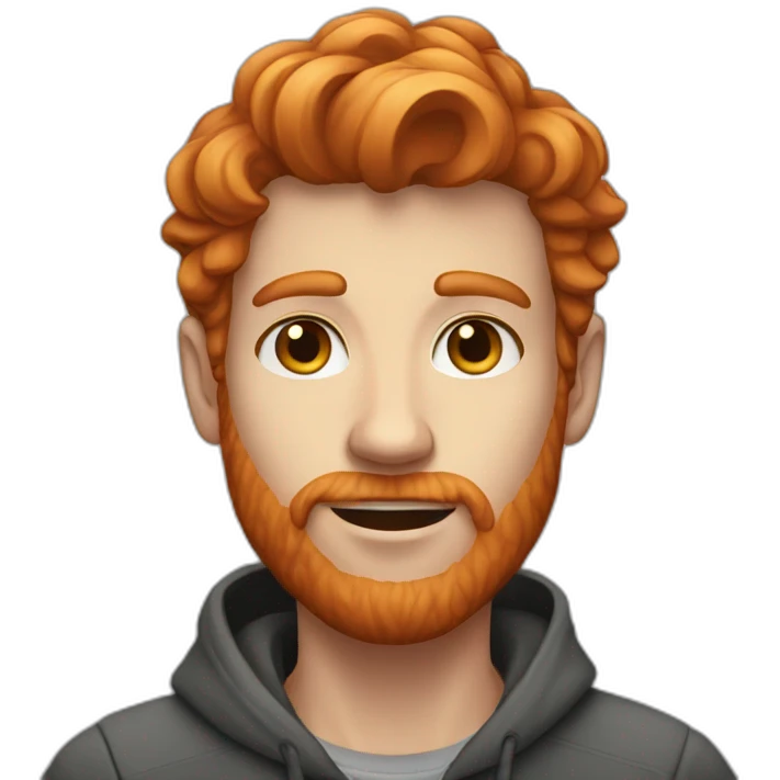 A ginger haired young man with a long face emoji