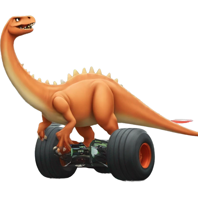 dino hit by f1 car emoji