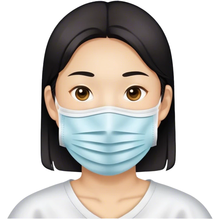 Asian with a face msk sheet emoji