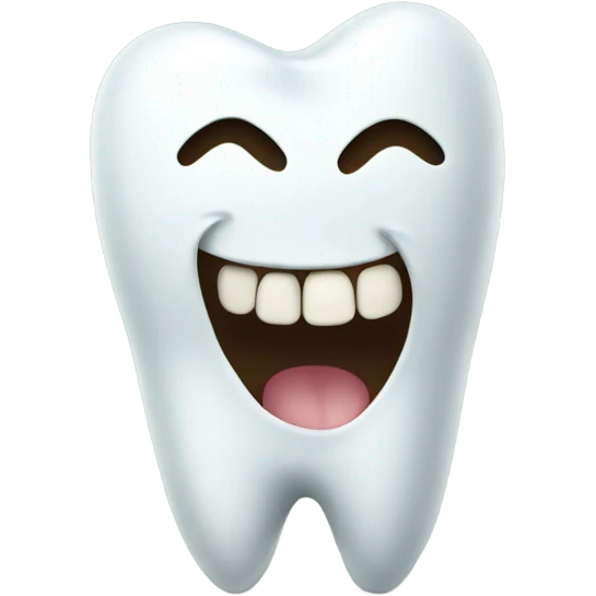 Tooth doing a peace sign emoji