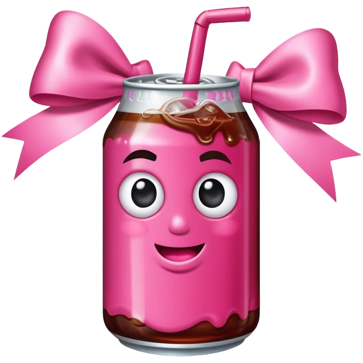 Pink dr. Pepper with bow on it emoji