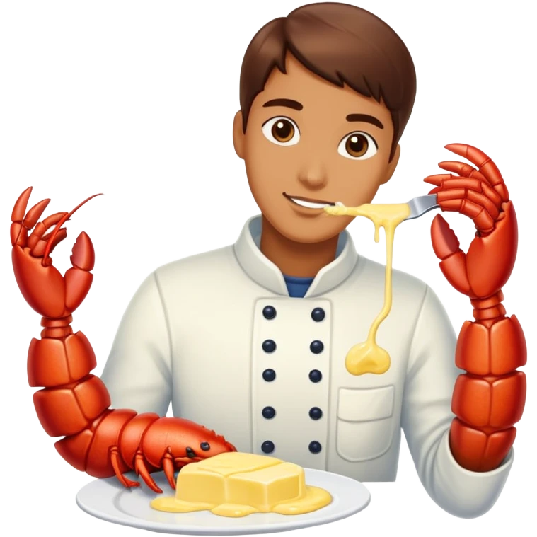 spreading butter on a lobstar emoji
