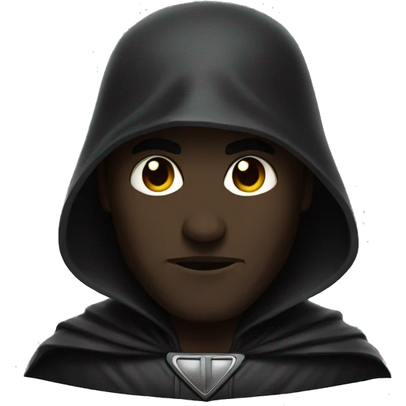 A dark, blackened antiheroic superhero emoji