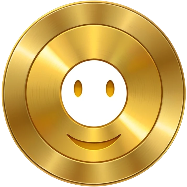 gold CD with a scratch, with a slight smiley face on the scratch emoji