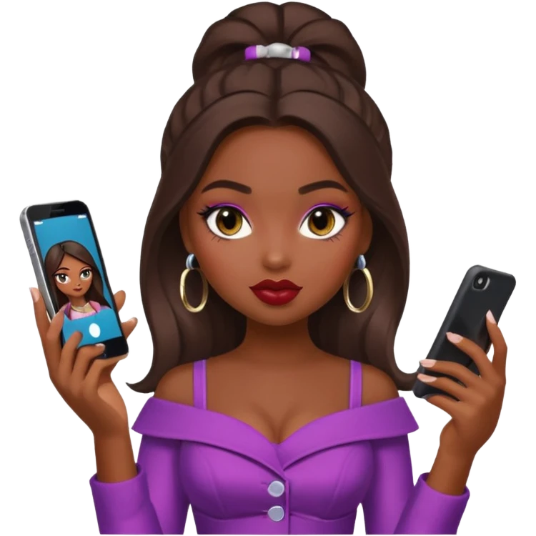 a pretty bratz dusky girl in a metro emoji