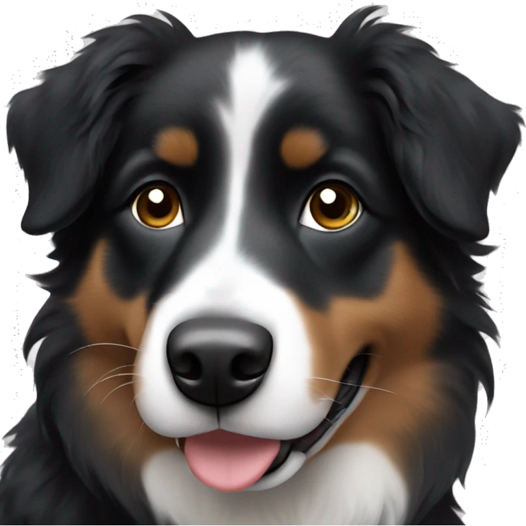 Small black australian shepherd dog with black muzzle emoji