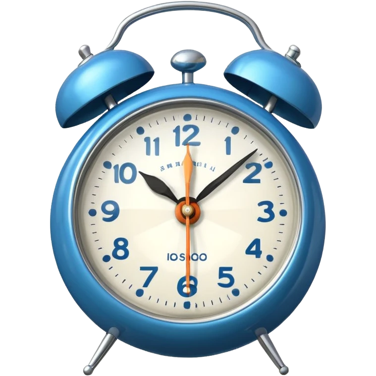 blue alarm clock with a bell on top emoji