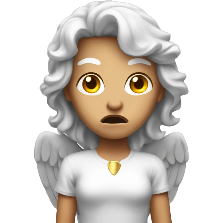Angry model angel face emoji