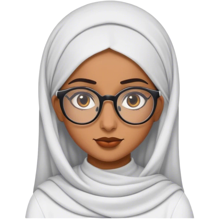 arabic brown girl with glasses  emoji