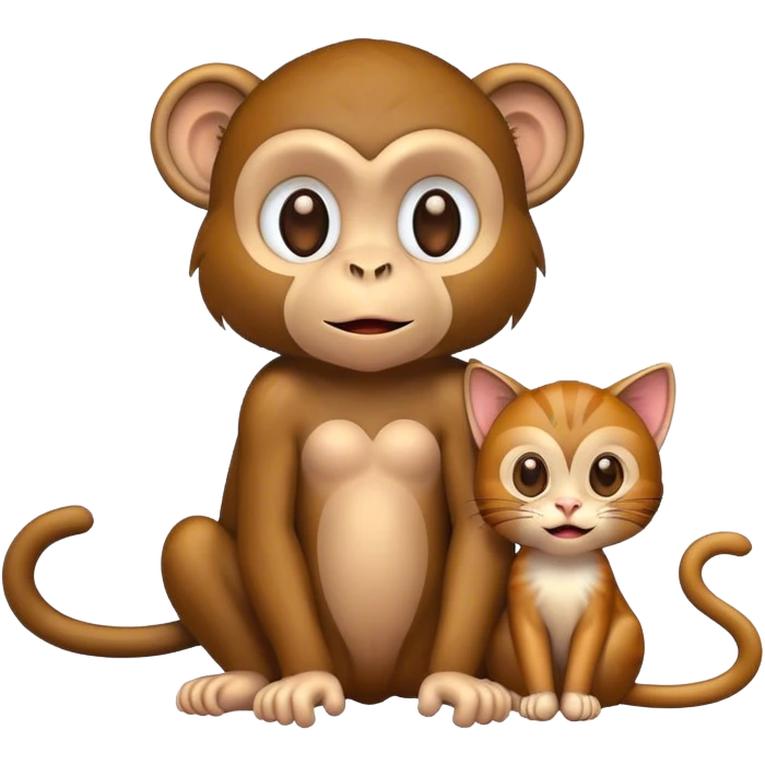 monkey with a cat emoji