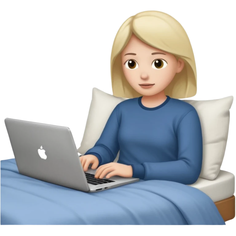 laptop working in bed emoji