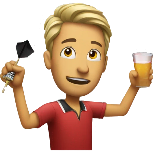 Playing darts while drinking  emoji
