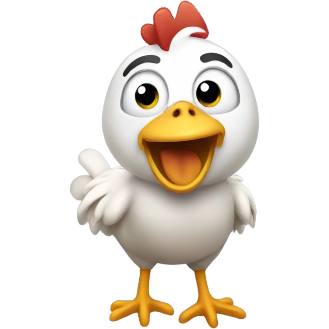 Chicken excited to be alive emoji