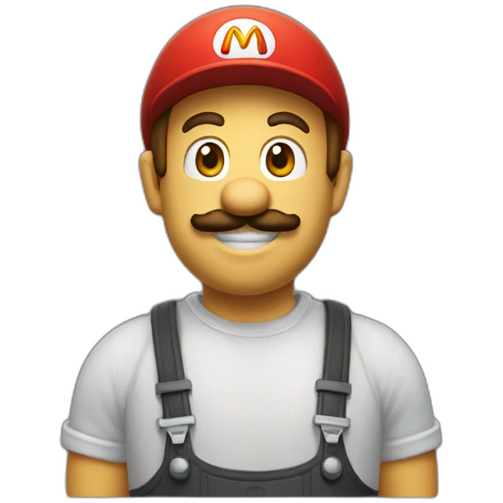 mario working at mcdonald's emoji