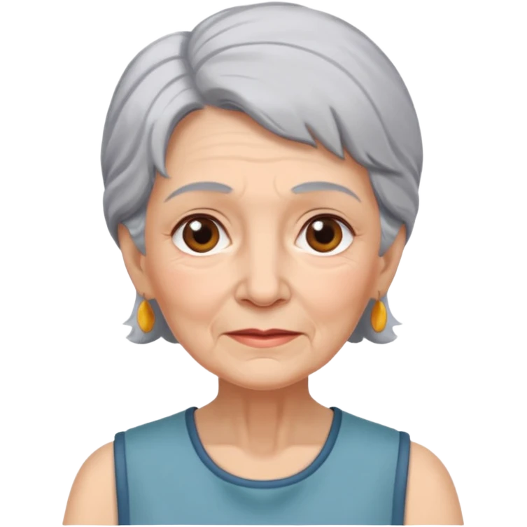 Old Women In Sleeveless, hair emoji