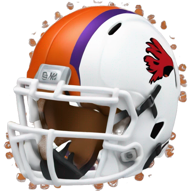 Carolina gamecock football helmet facing off with a Clemson football helmet emoji