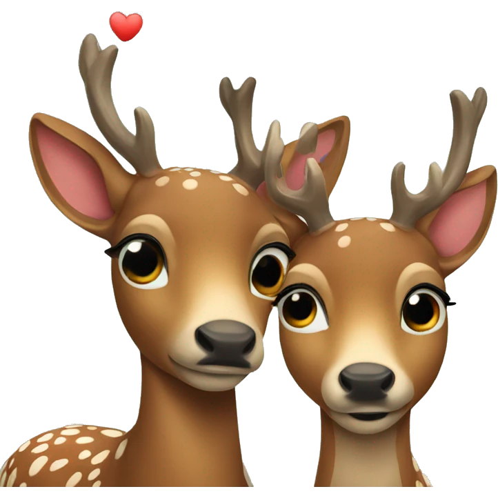 Two deers in love emoji