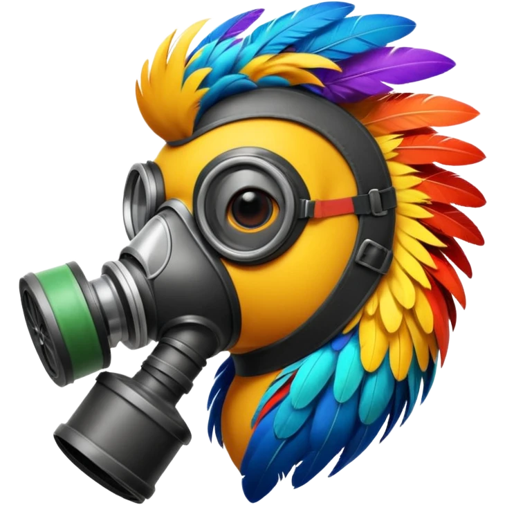bird with gas masks emoji