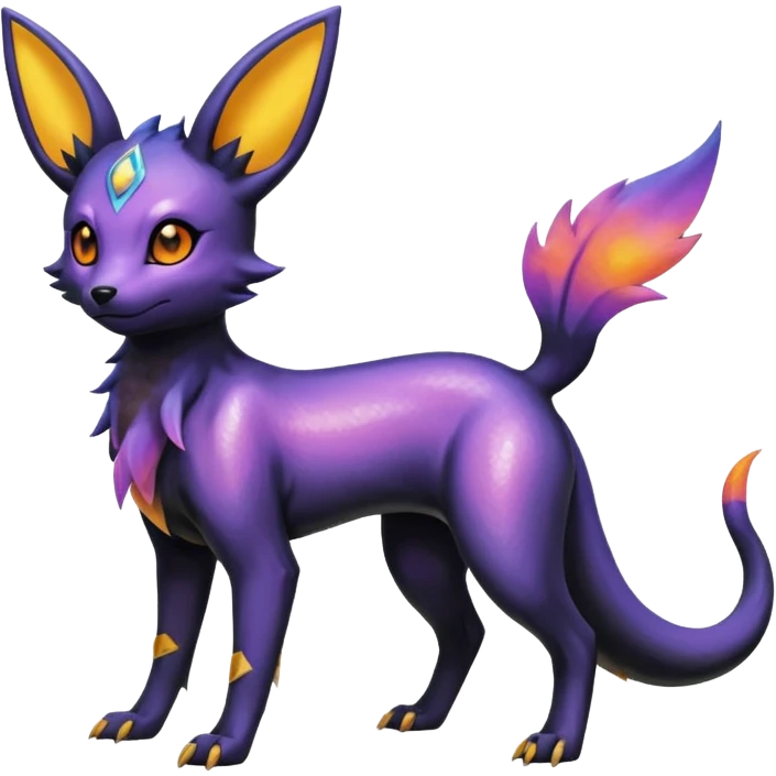  Shiny iridescent Umbreon-Salandit-Jolteon-fusion emoji