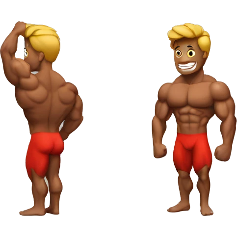red bodybuilder emoji