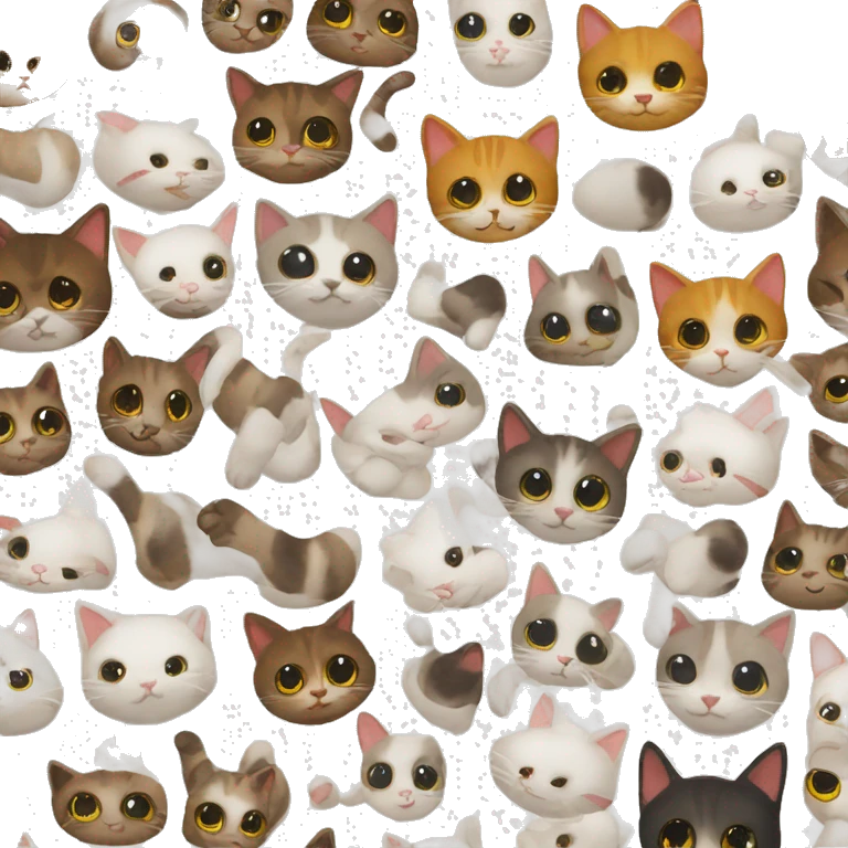 Gato tierno con varios gestos con las patitas emoji