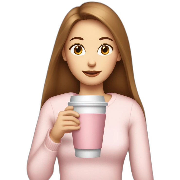 woman-with-pale-skin-and-brown-long-thin-straight-hair-wearing-a-white-woolly-shirt-drinking-coffee-from-a-light-pink-takeaway-cup-eyes-closed-b emoji