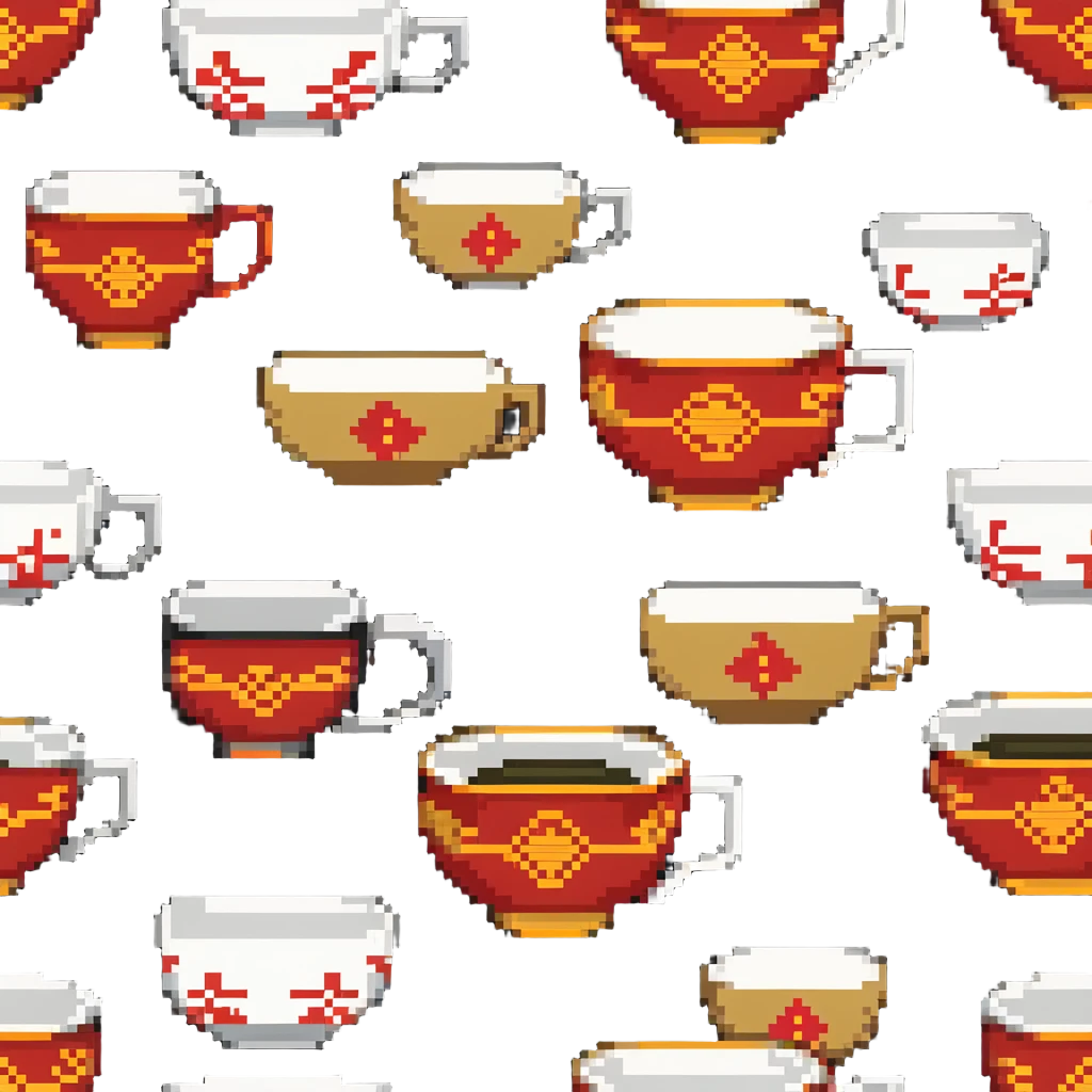 traditional Chinese tea cup with red and gold design emoji