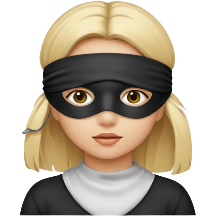Blonde girl, blind fold emoji
