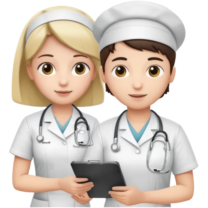A nurse attending to a patient at the hospital emoji