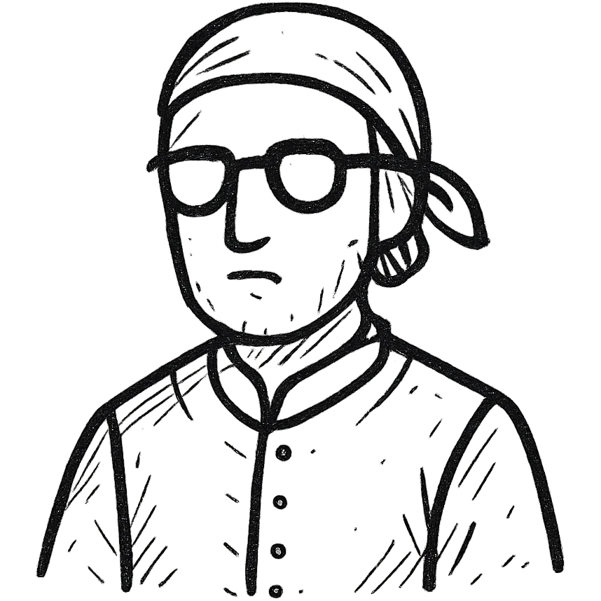 a medieval man wearing black glasses and a black suit emoji