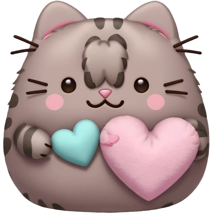pusheen heart Pink cute emoji