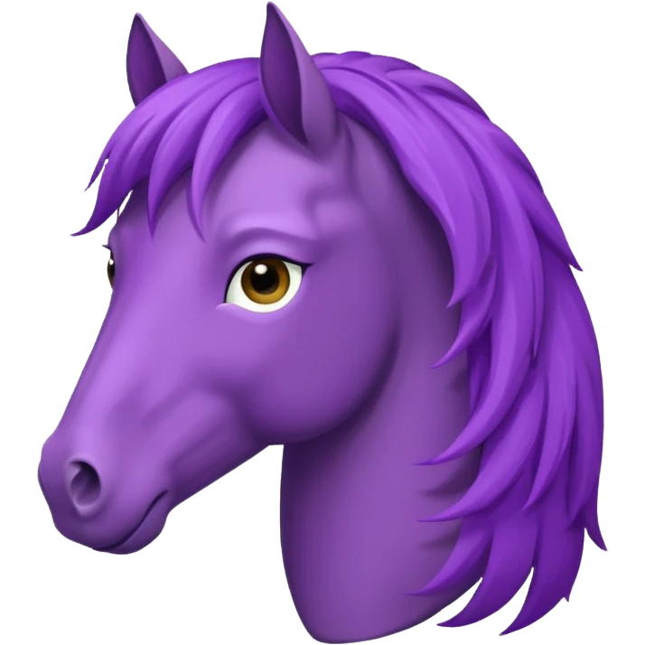 purple horse with wind hair face emoji