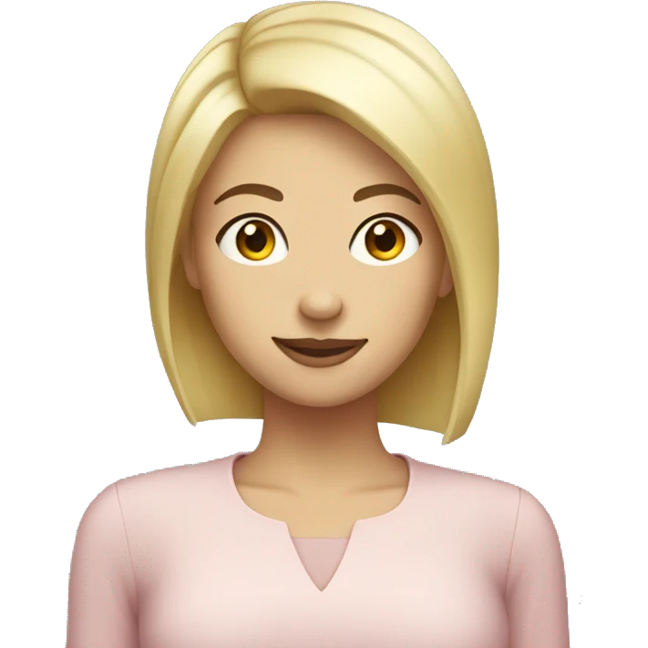 woman with hazel eyes blonde short straight hair happy emoji
